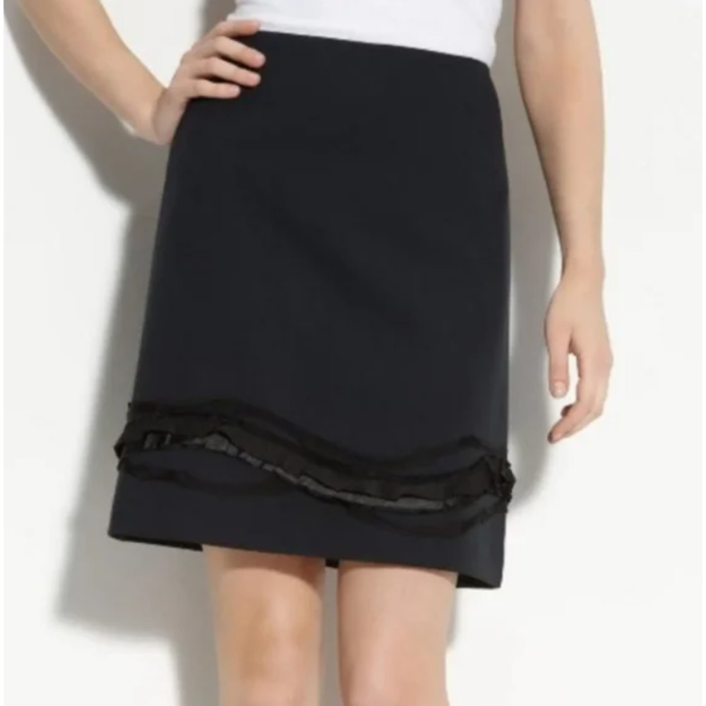 NWT $120 T Tahari Borage Suit Skirt Ruffle Career A Line Size 2